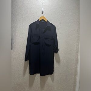 BLACK ZOA NEW YORK TUNIC BLOUSE Size Medium Long Sleeve